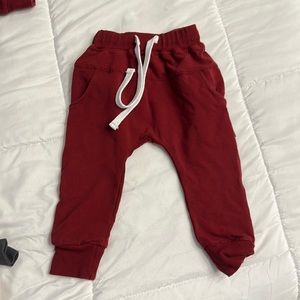 Little Bipsy cranberry joggers. Like new!